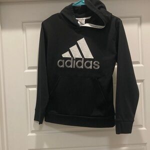 Adidas Kids Black Hoodie with White Logo